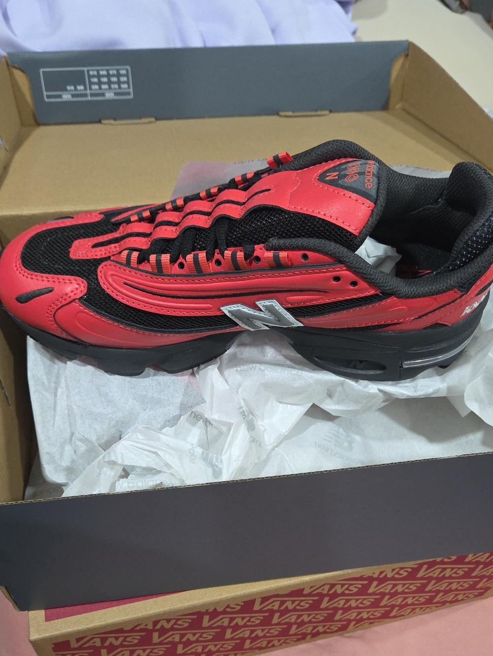 New Balance Red and Black Men's Runner Sneakers